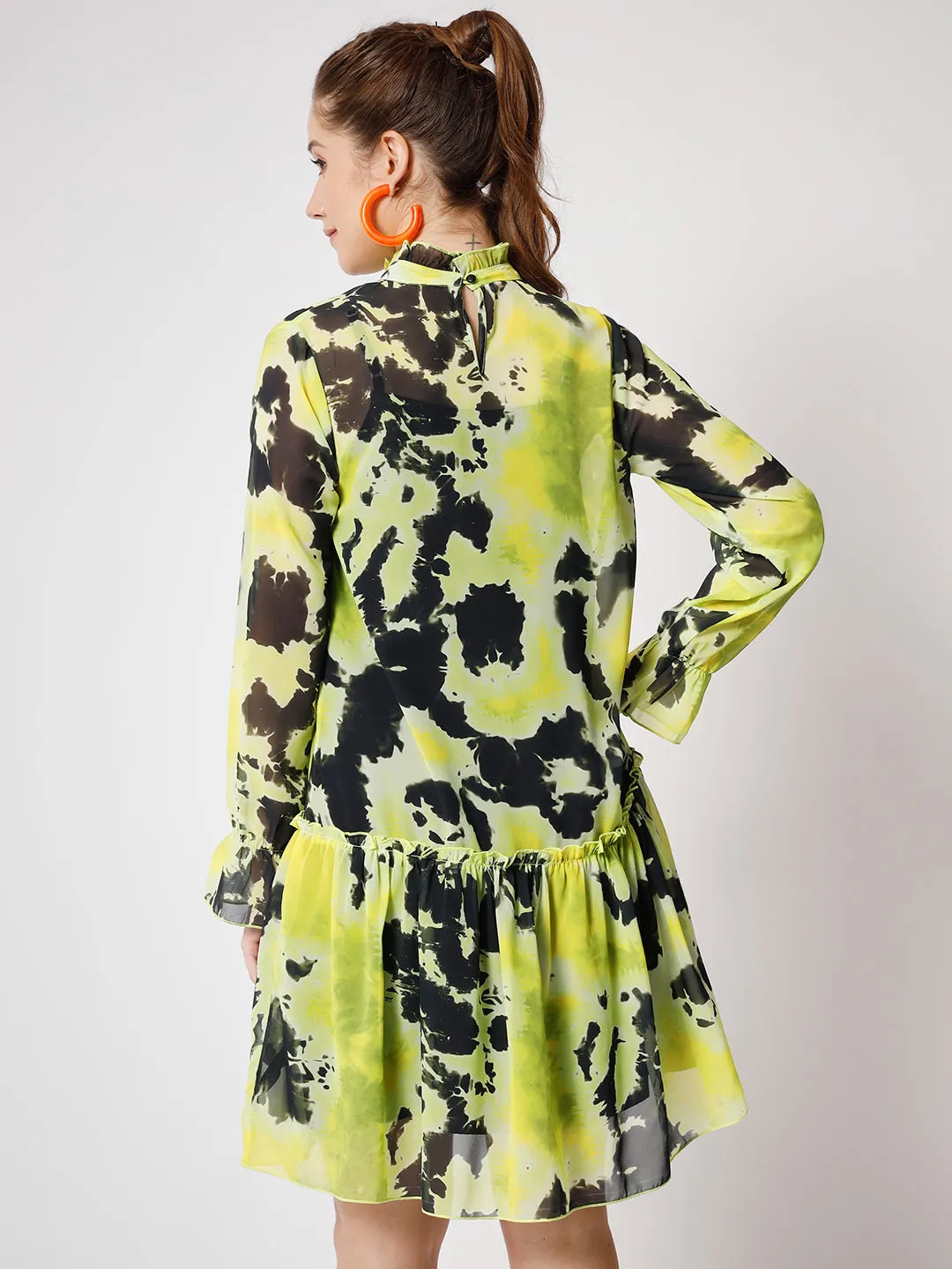 Tie and Dyed Georgette A-Line Dress