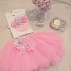 Vintage Baby & Girl Fluffy Floral Fairy Tutu Skirt