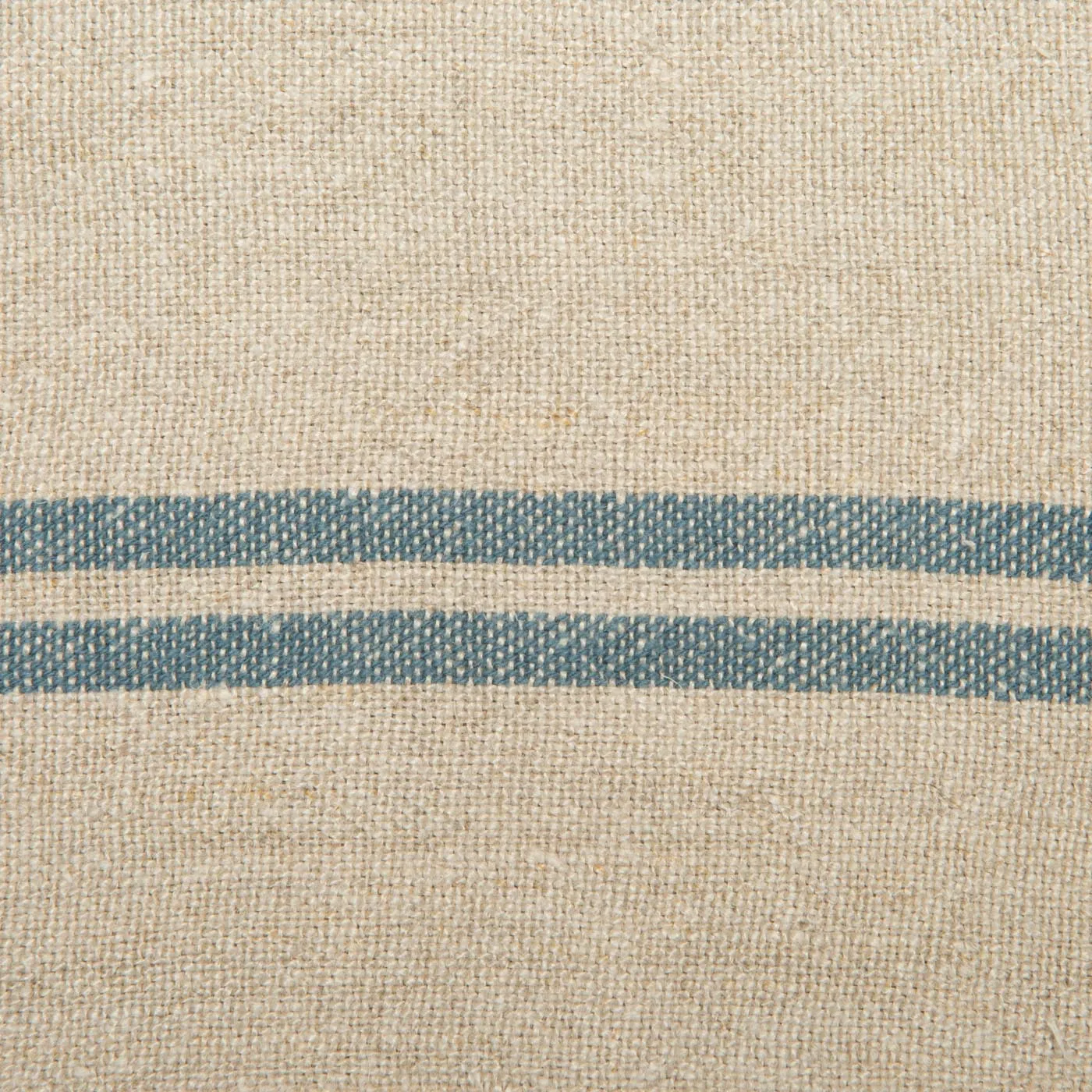 Vintage Linen Napkins Natural & Blue, Set of 4