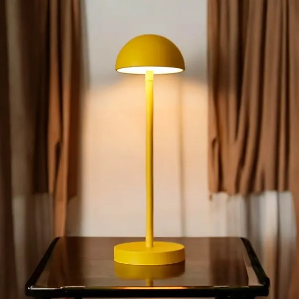 Yellow Touch Dimmable Mushroom Table Lamp